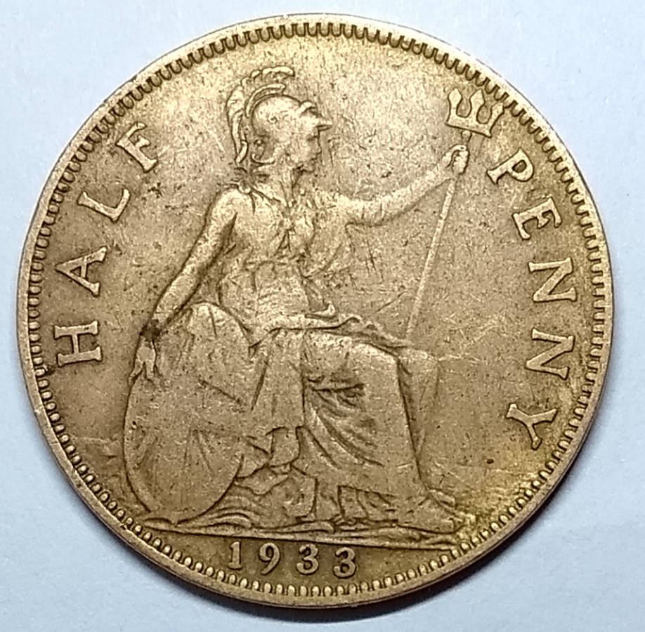 Die-Cracks-Or-Crazing-On-George-V-1933-Halfpenny